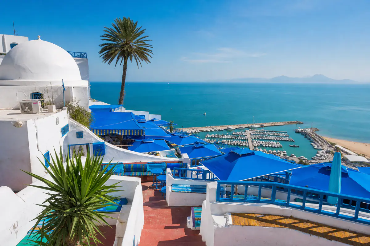 Ancient ruins and Mediterranean coastline in Tunisia