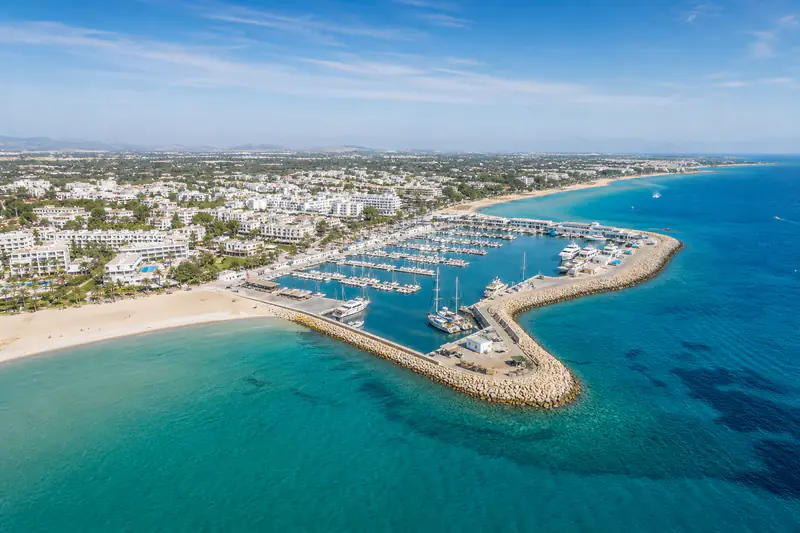 Mediterranean beach resort on the Tunisian Sahel coast