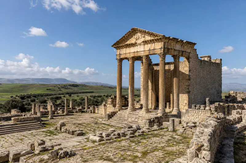 Roman ruins at Dougga UNESCO World Heritage Site, Tunisia